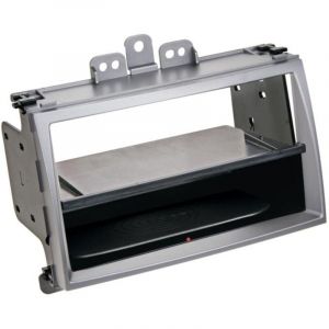 Adnauto - Facade autoradio 2DIN compatible avec Hyundai i20 09-12 Vide poche Induction Qi Argent