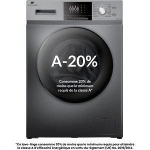 Lave-linge hublot - CONTINENTAL EDISON - CELL12140ISP - 12kg - Induction - 60 cm - 1400 trs/min - Silver