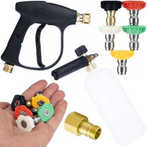 Ensemble Pistolet K&auml;rcher HD/HDS 300 Bar 4350 PSI + 5 Buses 1/4" + Adaptateur EasyLock M22 + Buse &agrave; mousse 1L 200 Bar Nettoyeur haute pression