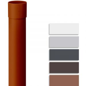 Inefa - Tuyau de descente pvc 200 cm, accessoires de gouttière, montage simple par emboîtement, Made in Germany - 85mm, 1 pièce brun
