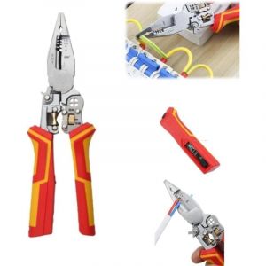 Pince à dénuder multifonction 9 en 1 avec testeur de tension, Pince a Denuder, Pince a Dénuder Automatique avec Testeur de Tension, pour Dénuder,