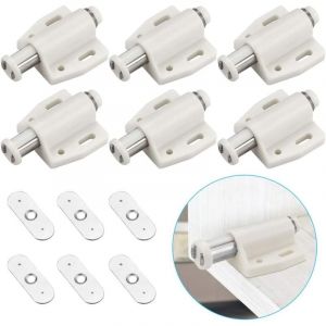 Lablanc - 6 pcs Loqueteau Magn&eacute;tique &agrave; Pression Loquet Aimant&eacute; en Plastique Loquet Magn&eacute;tique &agrave; Fermeture Douce pour Porte Cabinet Tiroir Placard