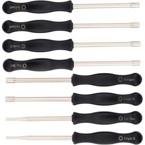 Kit de cl&eacute; de r&eacute;glage de carburateur pour d&eacute;broussailleuse et tron&ccedil;onneuse &ndash; 8 pi&egrave;ces en platine m&eacute;tal &ndash; Poign&eacute;es carr&eacute;es pour r&eacute;glage facile &ndash;