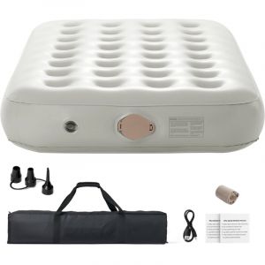 Mophorn - Matelas pneumatique double avec cadre – Matelas gonflable 1 personne avec pompe et housse de transport à roulettes, gonflage rapide (2