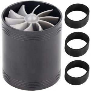 Turbonateur d'admission d'air de voiture, Turbine &agrave; double ventilateur, Super chargeur, &eacute;conomiseur de carburant, Turbo noir