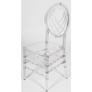 Chaises en polycarbonate transparent Chaise de cuisine empilable 40x41x94 cm Chaise Salle à manger et chambre en plastique