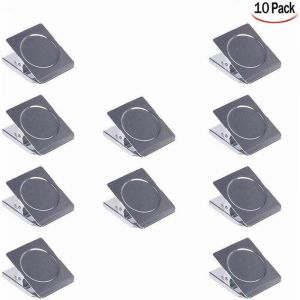 Alovez - 10 Pièces Pince Aimantée, Clips Pince en Aimant Métal Pinces Aimant Frigo Clips Magnétiques Pince Aimant Pinces à Dessin pour Tableau Blanc,