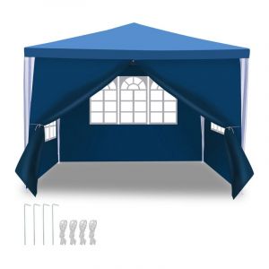 Tonnelle Pavillon Tente de Jardin – Pavillon de jardin, kiosque à bière pour les marchés et les fêtes, idéal pour les mariages 3x3m Bleu - Einfeben