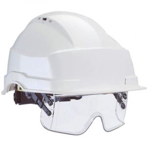 Casque de chantier blanc avec a&eacute;ration BTP r&eacute;f&eacute;rence IRIS 2 - ETABLISSEMENTS AUBOUEIX