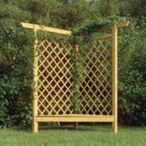 Pergola d'angle avec banc 166x81x174 Bois de pin impr&eacute;gn&eacute;