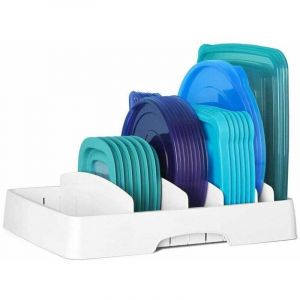 [JAMAIS UTILIS&Eacute;]Bo&icirc;te de rangement, bac plastique moyen pour le placard ou le frigo, bac alimentaire pratique sans couvercle, transparent