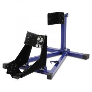 Jopassy B&eacute;quille Moto B&eacute;quille d&rsquo;atelier Moto pour B&eacute;quille de moto Pneu avant 17-21 Pouce Roue Blau 62x46x40cm