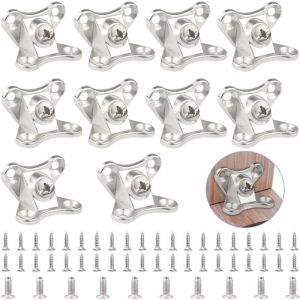 Dpzo - Equerre Metal Papillon Équerre de Fixation Connecteurs D'angle Amovible Équerre de Coin en Forme de l avec Vis pour Tables Chaises Meubles en