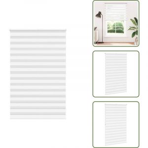 Store z&egrave;bre blanc 150x200 cm largeur du tissu 145,9cm polyester - Store Z&eacute;br&eacute; - Stores Z&eacute;br&eacute;s - Store &Agrave; Enrouleur Z&eacute;br&eacute; - Double Store &Agrave; Enrouleur