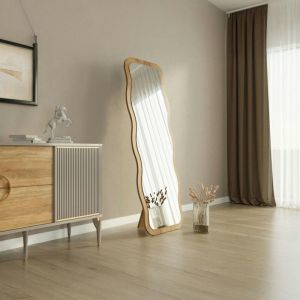Miroir plein pied tendance effet bois clair, vague 160 cm CODY