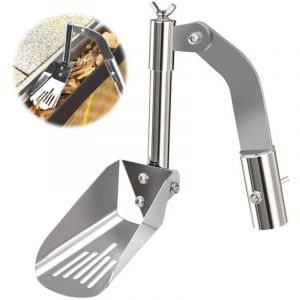 Pelle de nettoyage de goutti&egrave;res &ndash; Outil de nettoyage de goutti&egrave;res de 12 cm avec adaptateur d'angle, pelle d'angle en acier inoxydable pour maisons