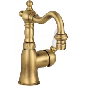 Gattoni Rubinetteria - Mitigeur de bidet couleur bronze avec bec pivotant Gattoni Orta 2752/27VB.OLD Bronze - Sans vidage