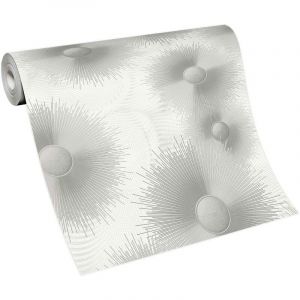 Bricoflor - Papier peint fleuri rouge & blanc id&eacute;al salon Tapisserie fleurie blanche et rouge chambre Papier peint motif floral couloir & salle &agrave;