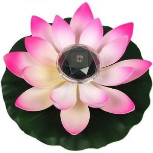Lumi&egrave;re de Lotus, d&eacute;coration de Bassin Flottant Solaire Fleur de Lotus LED changeant de Couleur de Fleurs Nuit Lampe de lumi&egrave;re pour Pool Party