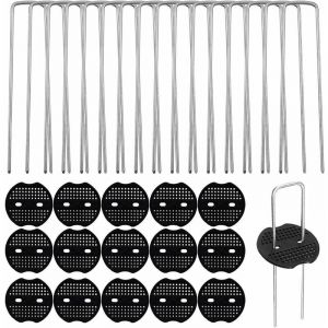 Sardines De Fixation,50 Pi&egrave;ces Ancrage Au Sol, Jardin De Fixation En Acier Galvanis&eacute; 150Mm/6',Piquets De Fixation Pour B&agrave;che Toile Paillage - Ahlsen