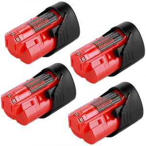 Pdstation - 4Pack 3.5Ah 12V M12 Batterie pour Milwaukee M12 M12B2 M12B3 48-11-2401 48-11-2402 48-11-2420 48-11-2430 48-11-2440 48-11-2460 48-11-2411