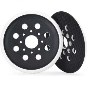 2 Pi&egrave;ces Plateau de pon&ccedil;age de 125 mm avec crochet et boucle, 8 trous, compatible avec ponceuse excentrique Bosch PEX 300 AE et PEX 400 AE