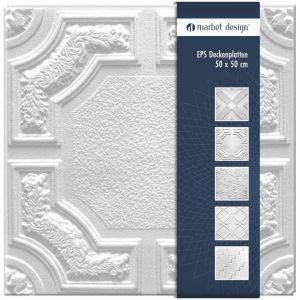 Marbet Design dalles plafond polystyr&egrave;ne EPS blanc 30 d&eacute;cors diff&eacute;rents 50x50cm paquet &eacute;conomique: Caracas, Forfait maximum (meilleur prix)