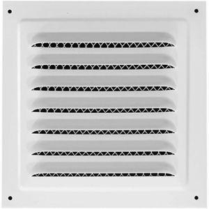 1 pi&egrave;ce Grille de ventilation m&eacute;tallique, 25 x 25cm, grille d'a&eacute;ration carr&eacute;e pour soffite, &eacute;cran en maille int&eacute;gr&eacute;, conduits de salle de bain, blanc