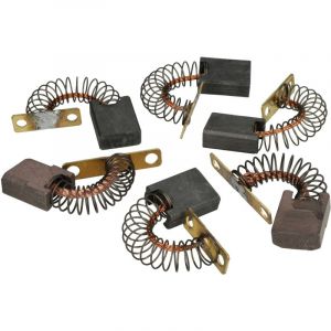 6x balais charbon 9 x 19 x 24 mm compatible avec K&auml;rcher 1.047-202.0, 1.047-201.0, 1.047-206.0, 1.161-102.0, 1.161-101.0 balayeur + ressort - Vhbw
