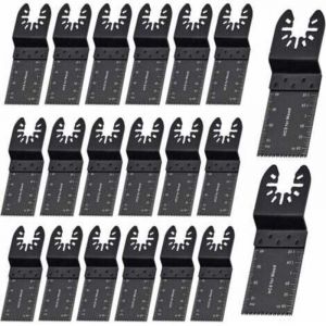 Lame de scie oscillante universelle en m&eacute;tal et bois - 20 pi&egrave;ces - 35 mm - Outil multifonction &agrave; d&eacute;gagement rapide pour DeWalt, Craftsman, Bosch,