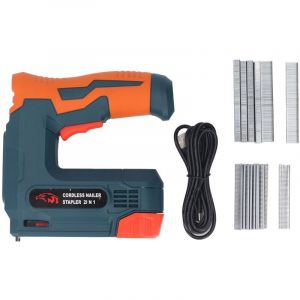 Vtizikl Cloueuse sans fil, 2 en 1 Pistolet &agrave; Clous/Agrafeuse &eacute;lectrique, 5V avec C&acirc;ble Usb, agrafes et clous pour les projets de Tapisserie