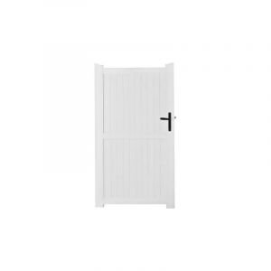 Portillon battant pvc blanc H180 x L100 cm poignée droite guerande