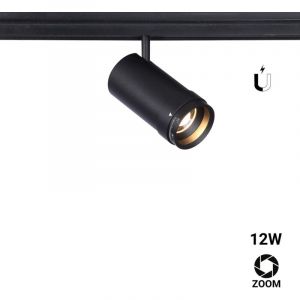 Barcelona Led - Spot led sur rail magn&eacute;tique avec Zoom 10&deg;-55&ordm; - 48V - 12W - Blanc Chaud