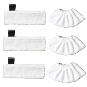 Compatible avec les accessoires de chiffon vapeur Karcher Black Label et le balai vapeur Karcher Magic Floor Mop SC Series (3 Black Label + 3 housses