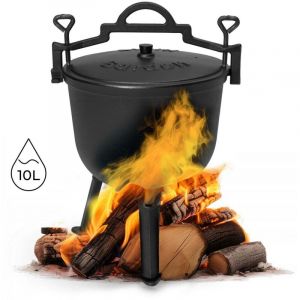Chaudron en fonte sur pied 10l pot de chasse cheminee grill multigarden 88392199 88392199 88392199