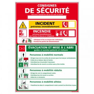 Signaletique.biz France - Panneau consigne de sécurité pour les hôpitaux à compléter – Adhésif – 210 x 300 mm