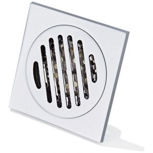 KZQ - Grille Douche Anti Cheveux Siphon De Sol en Acier Inoxydable &Eacute;pais Drain De Douche Carr&eacute; Anti-Odeur pour Salle De Bain 100 x 100mm