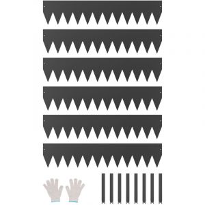 Bordure de Jardin en Acier, Lot de 6, Bordures Paysageres en Metal, 1016 x 203 mm, Resistante a Rouille, Installation Simple, Bandes Pliables pour