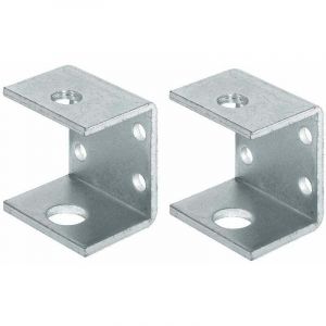 2x &eacute;querre de fixation double 30x40 &eacute;tag&egrave;re acier &agrave; visser filetage M10 m&eacute;tallique applique support meuble lit table &eacute;tag&egrave;re armoire