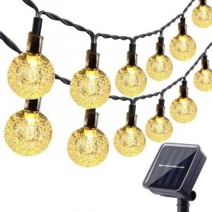Guirlande lumineuse solaire d'ext&eacute;rieur, 10 m, 50 globes lumineux LED, &eacute;tanche, 8 modes, lumi&egrave;res solaires de terrasse pour jardin, patio, tonnelle,