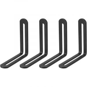 4 Pi&egrave;ces 80x80mm (Noir) Code D'Angle R&eacute;glable &Eacute;querre D'Angle en Acier Inoxydable &agrave; 90 Degr&eacute;s en Forme de L, Pour La Fixation de Meubles &Eacute;tag&egrave;re Lit