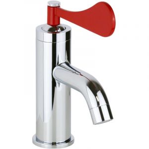 Mitigeur lavabo avec levier en forme de p&eacute;tale rouge Mamoli Paola&TheBathroom 494300000C01 Sans vidage - Rouge