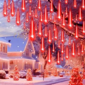 M&eacute;t&eacute;ores Pluie Lumi&egrave;res 30cm 10 Tube 240 LED Guirlandes Lumineuse Ext&eacute;rieure &Eacute;tanche IP65 Douche Pluie Feux Lumi&egrave;res de No&euml;l pour D&eacute;coration de F&ecirc;te