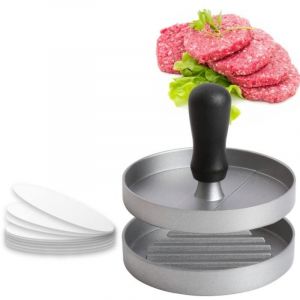 &agrave; Burger Moule Steak Hach&eacute; en Aluminium Rev&ecirc;tement Antiadh&eacute;sif + 100 Feuilles De Papier Sulfuris&eacute;, Ustensiles Cuisine pour Faire D&eacute;licieux
