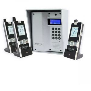 Interphone 600 m&egrave;tres autonome sans-fil collectif / multipropri&eacute;t&eacute;s - UltraCOM3 argent&eacute; + visi&egrave;re argent&eacute;e + 3 combin&eacute;s