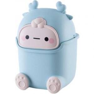 CCYKXA Poubelle Bureau Portable, 5L Mini Poubelle de Table avec Couvercle Pivotant, Rangement D&eacute;chets Maison Cuisine Bureau, Bo&icirc;te de Rangement,