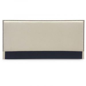 Tête de lit cloutée en tissu lin beige 180 cm linda