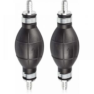 2PCS Pompe à Main Essence en Caoutchouc 8mm - Poire d'Amorçage Carburant pour Voitures, Motos et Bateaux (Noir) - Pompe Manuelle de Transfert