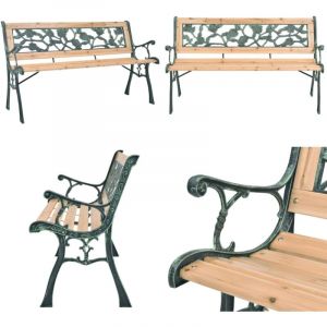 Vidaxl - Banc de jardin 122 cm Bois - Banc De Jardin - Mobilier De Jardin - Banc En Bois - Fer Forg&eacute; - D&eacute;coration Jardin - Home & Living