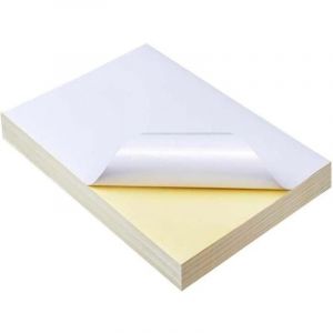 50 Feuilles A4 Blanc Auto-Adh&eacute;Sif &eacute;Tanche Autocollant &eacute;Tiquette Papier de Surface Brillant pour Copieur D'Imprimante &agrave; Jet D'Encre